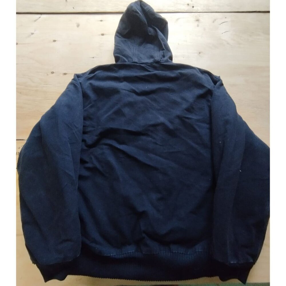 Vintage Carhartt Jacket Mens Large J130 Midnight Navy Quilted Flannel Lined - Picture 2 of 6